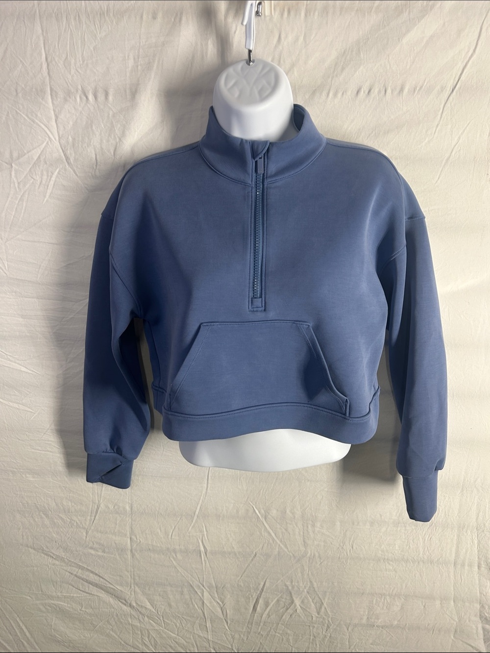 all in motion Dusty Blue Quarter-Zip Cropped Pullover